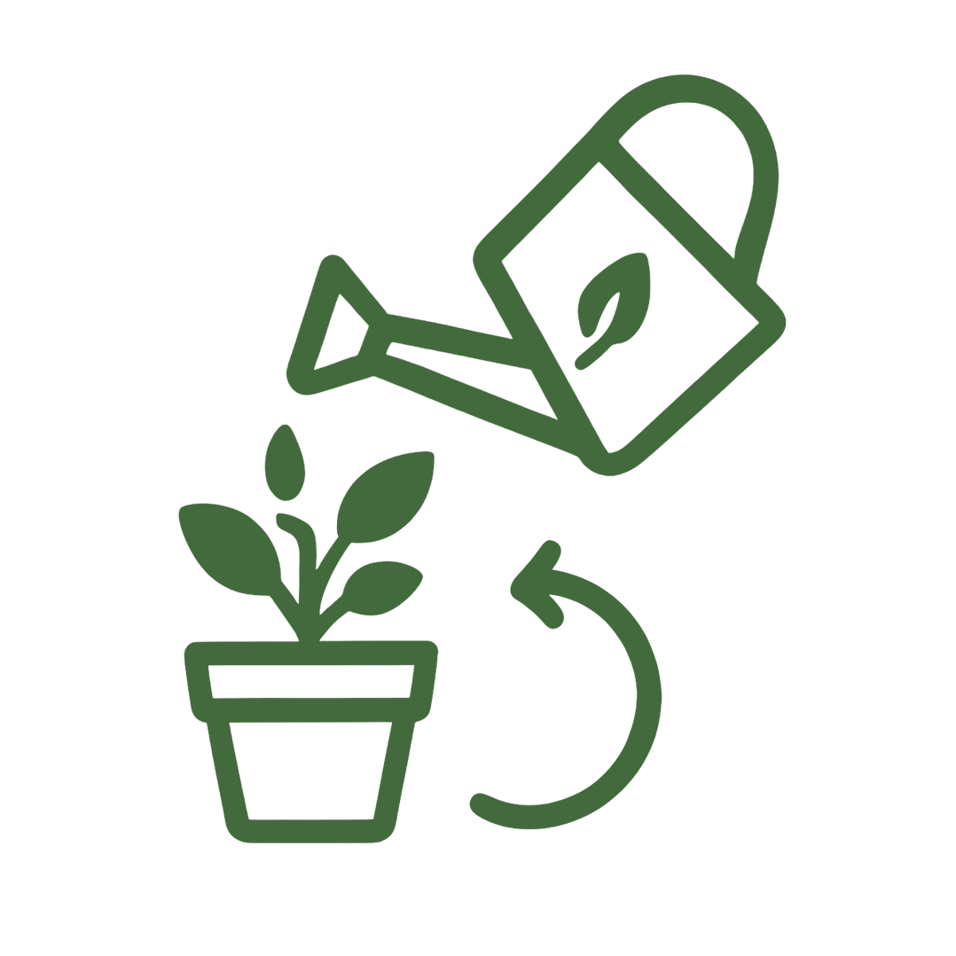 icon for watering and rotating plants regularly when growing an indoor garden